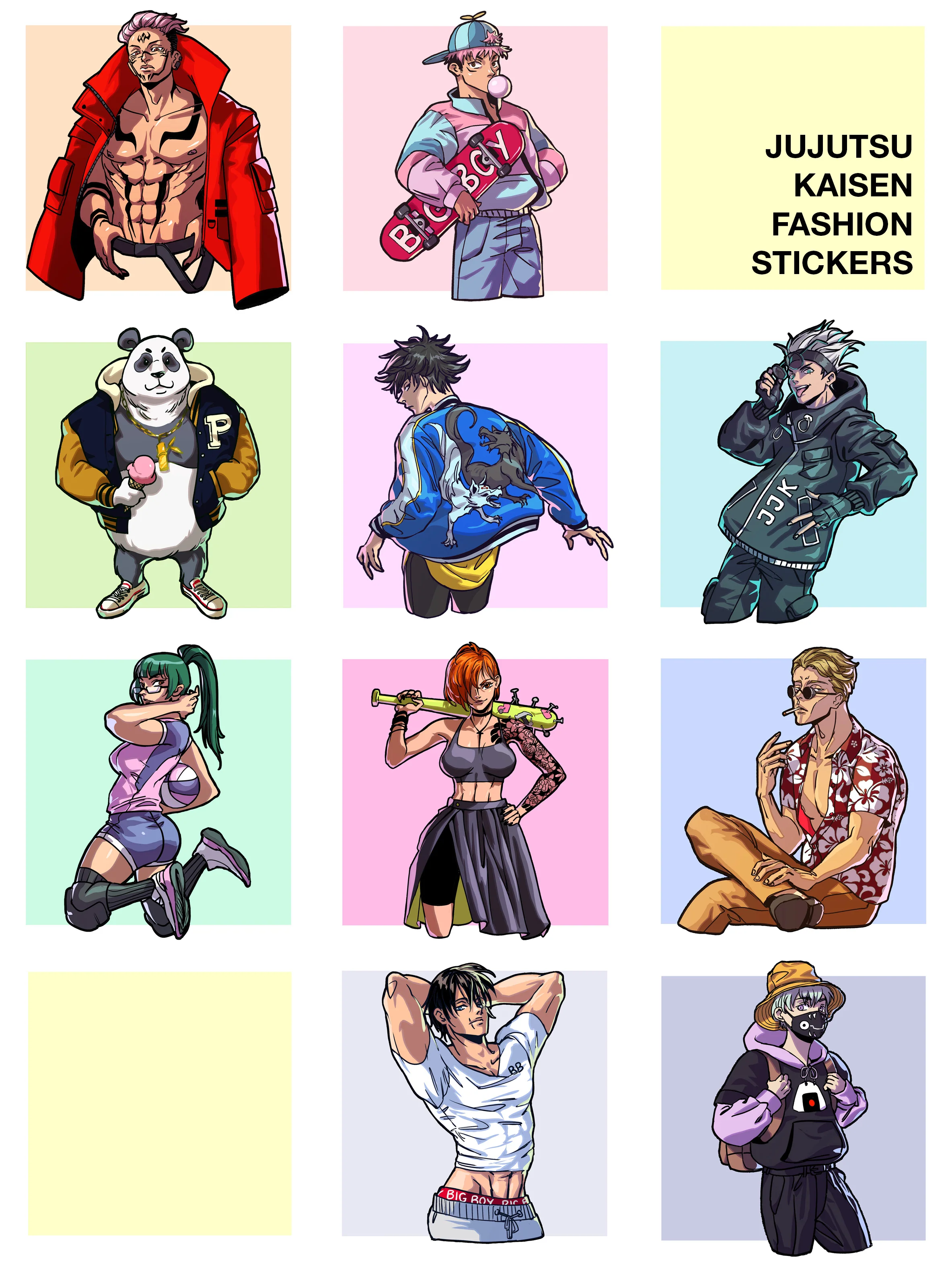 Jujutsu Kaisen Fashion Stickers
